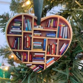 1pc; Bookshelf Heart Pendant; Lovers Heart Librarian Ornament; Mother's Day Gift; Mother's Day Decor; Mother's Day Supplies; Party Supplies; Part