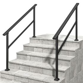 Hand Rails for Outdoor Steps, 4-5 Step Handrail 2 Pack