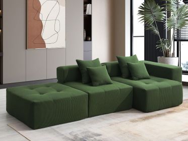 105.5''L Shaped Modular Sectional Sofa,Wide and Deep Seat,Minimalist Wrinkle-resistant Corduroy Couch,Full Compressed Cloud Couch for Living Room