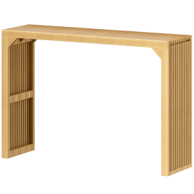 46" Solid Wood Narrow Console Table Nature for Living Room, Foyer