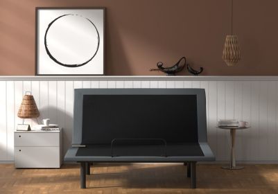 OS4 Black and Grey King Adjustable Bed Base With Head and Foot Position Adjustments