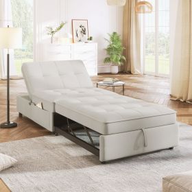 4-in-1 Sofa Bed, Chair Bed, Multi-Function Folding Ottoman Bed with Storage Pocket and USB Port for Small Room Apartment,Living Room,Bedroom,Hall