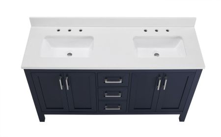 60"Bathroom Vanity with Single Sink Combo-Blue