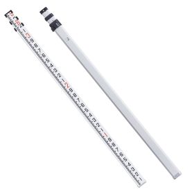 VEVOR Aluminum Grade Rod, 9-Feet/10ths 3 Sections Telescopic Measuring Rod,Double-Sided Scale 1/10ft Leveling Rod Stick