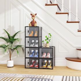 Black, Big Size, 6PCS, 36*28*21cm, Shoe Box, Plastic Mesh, Freely Combinable