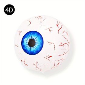 4pcs Scary Eyeball Decorations Balloons, Balloon Props Bloodshot Eyeballs Indoor Outdoor Decors For Party (Style: 4D Blue Eyeball)