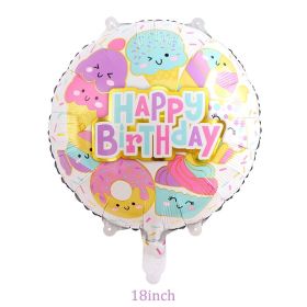1/6pcs New Ice Cream Candy dessert series shape Foil Balloons Summer Children's Birthday Party Candy Bar Decorations Kids Toys (Ballon Size: as photo, Color: 1pcs balloon F)