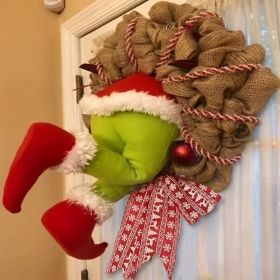 Christmas Thief Wreath Front Door Decoration Family Gathering Decoration Window Wall Indoor And Outdoor Wreath Christmas Halloween Thanksgiving G (size: 40cm/15.7in)