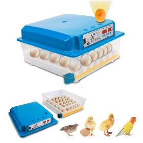 48 Eggs Incubator with Automatic Egg Turning,Temperature and Humidity Monitoring,LED Candler,for Chickens Ducks Birds (size: 36)